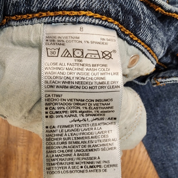 Old Navy Boyfriend Straight Jeans Medium Wash Denim Raw Hem Mid-Rise size 8 - Picture 4 of 6